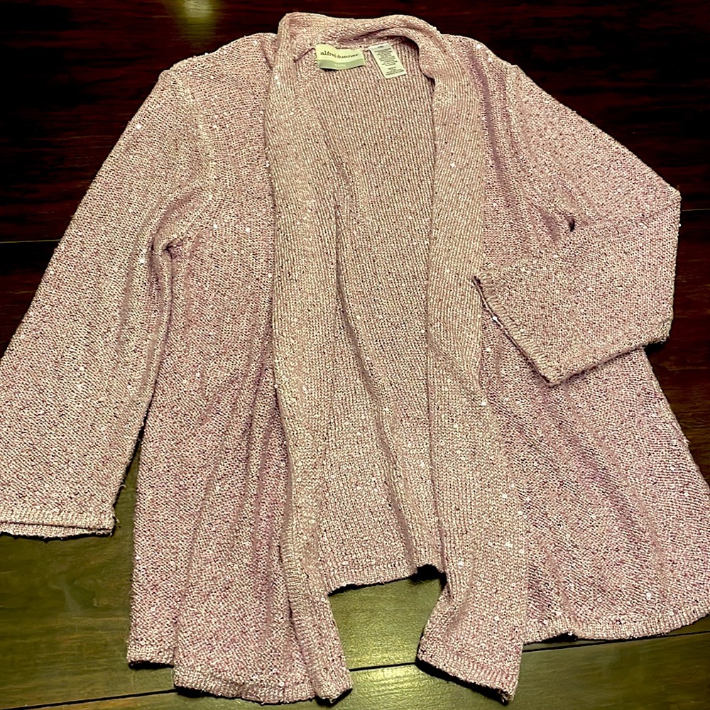 Alfred Dunner Lavender PXL Open Front Cardigan